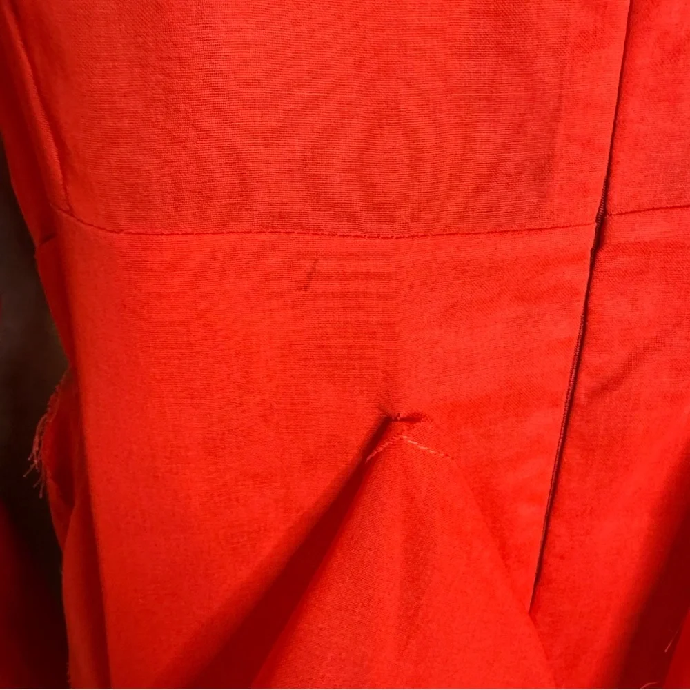A.W.A.K.E. MODE Deconstructed Ruffled Midi Dress In Red Women's Size 36 US 4 - Picture 9 of 13